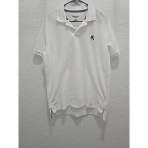 Express Modern Fit‎ Bright White Pique Short Sleeve Polo Shirt Size Large